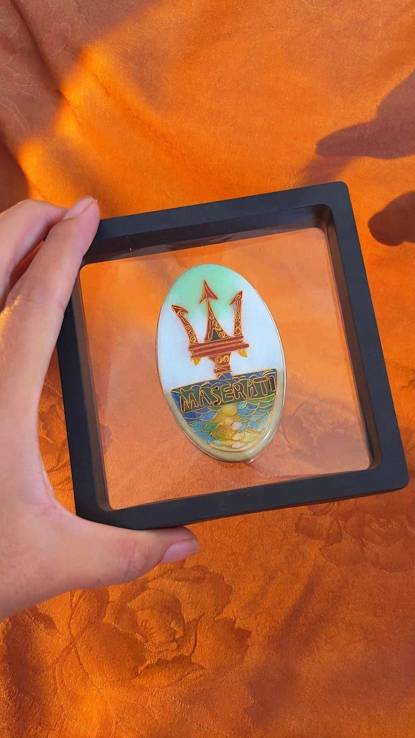 Maserati Cloisonne Enamel Hood Emblem - Custom Handmade Badge