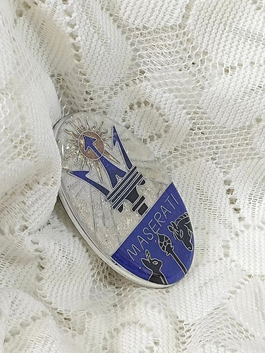 Maserati Cloisonne Enamel Hood Emblem - Custom Handmade Badge
