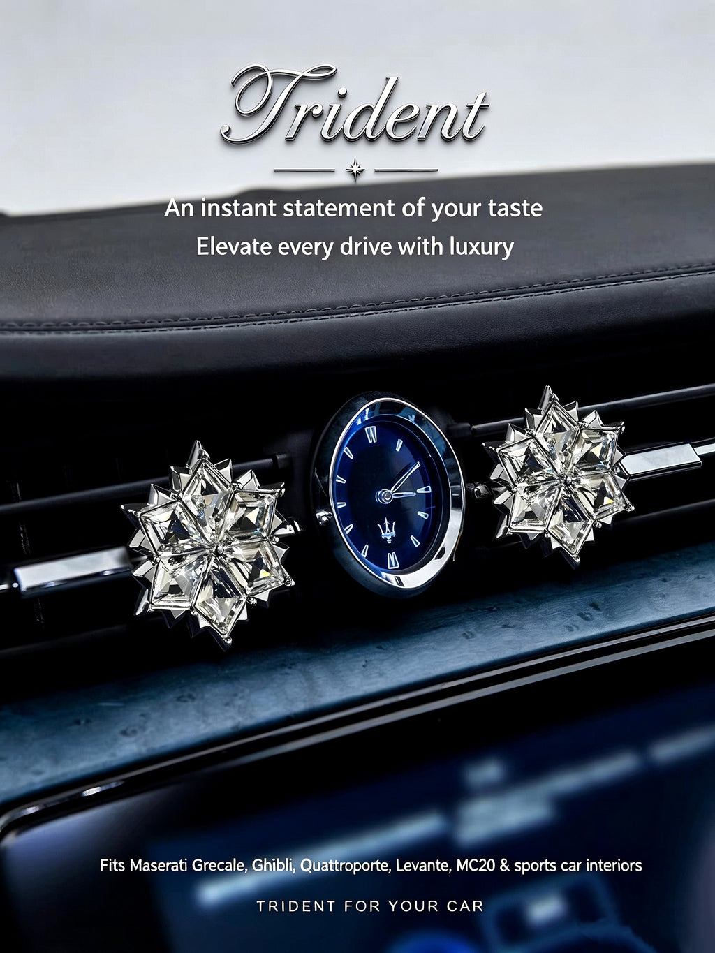 【Gift Set】Crystal Snowflake Car Air Vent Diffuser + 4 Fragrance Refills