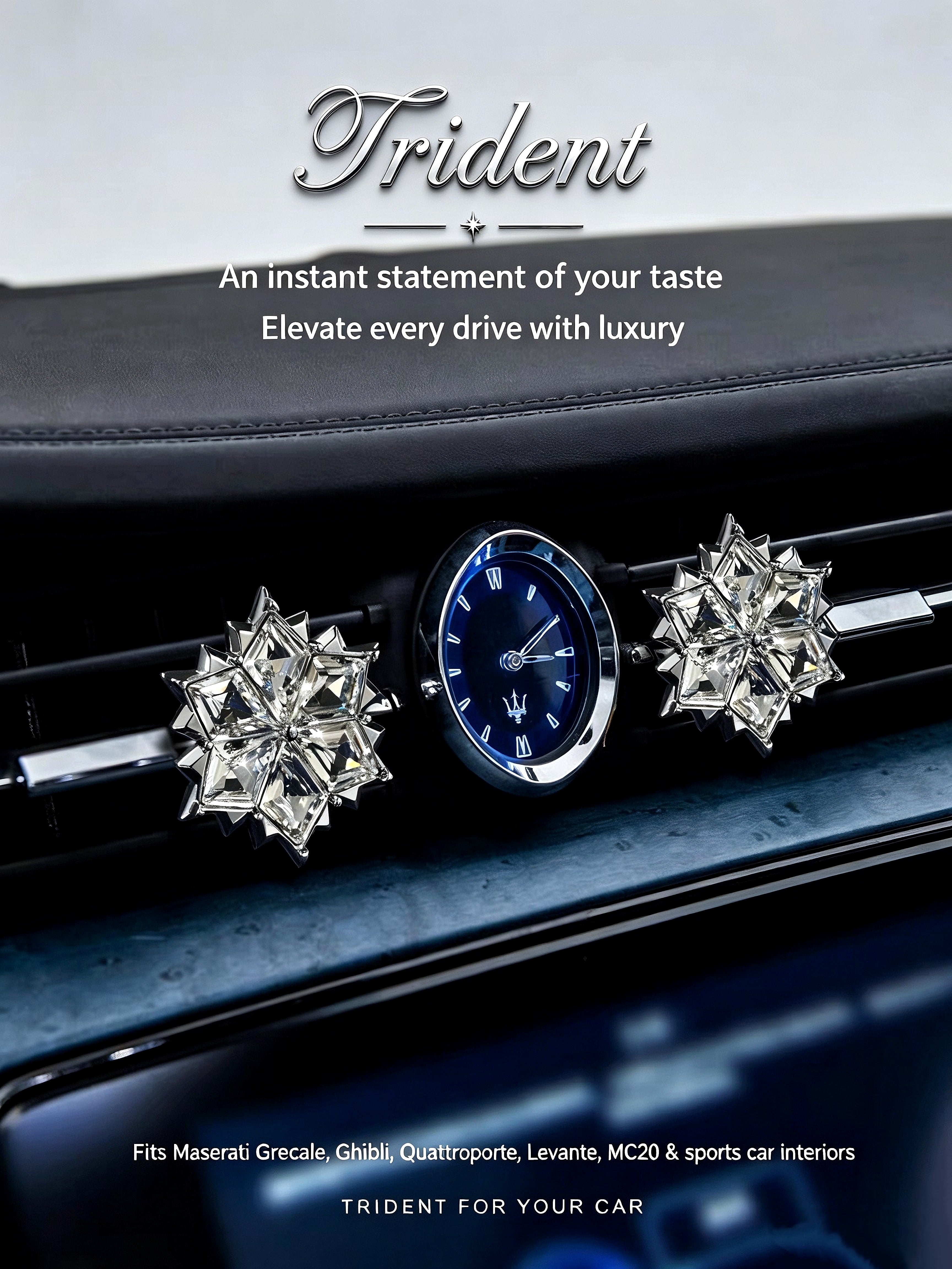 【Gift Set】Crystal Snowflake Car Air Vent Diffuser + 4 Fragrance Refills
