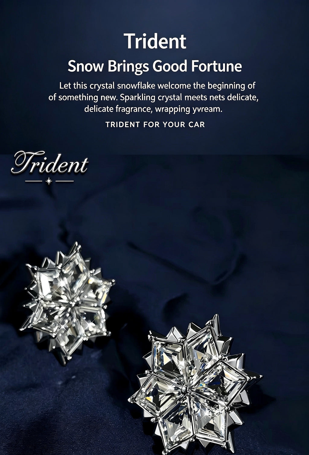 【Gift Set】Crystal Snowflake Car Air Vent Diffuser + 4 Fragrance Refills
