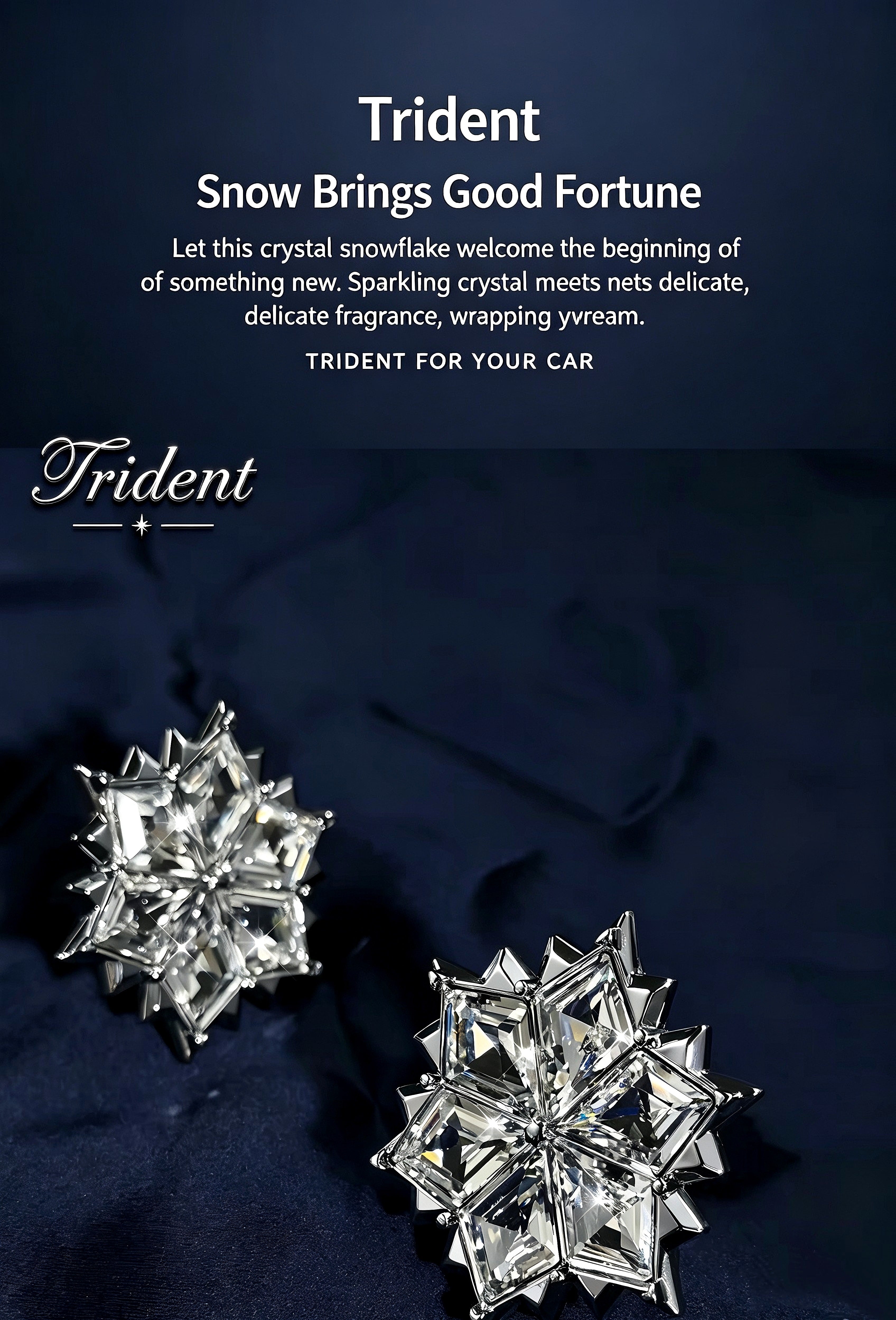 【Gift Set】Crystal Snowflake Car Air Vent Diffuser + 4 Fragrance Refills