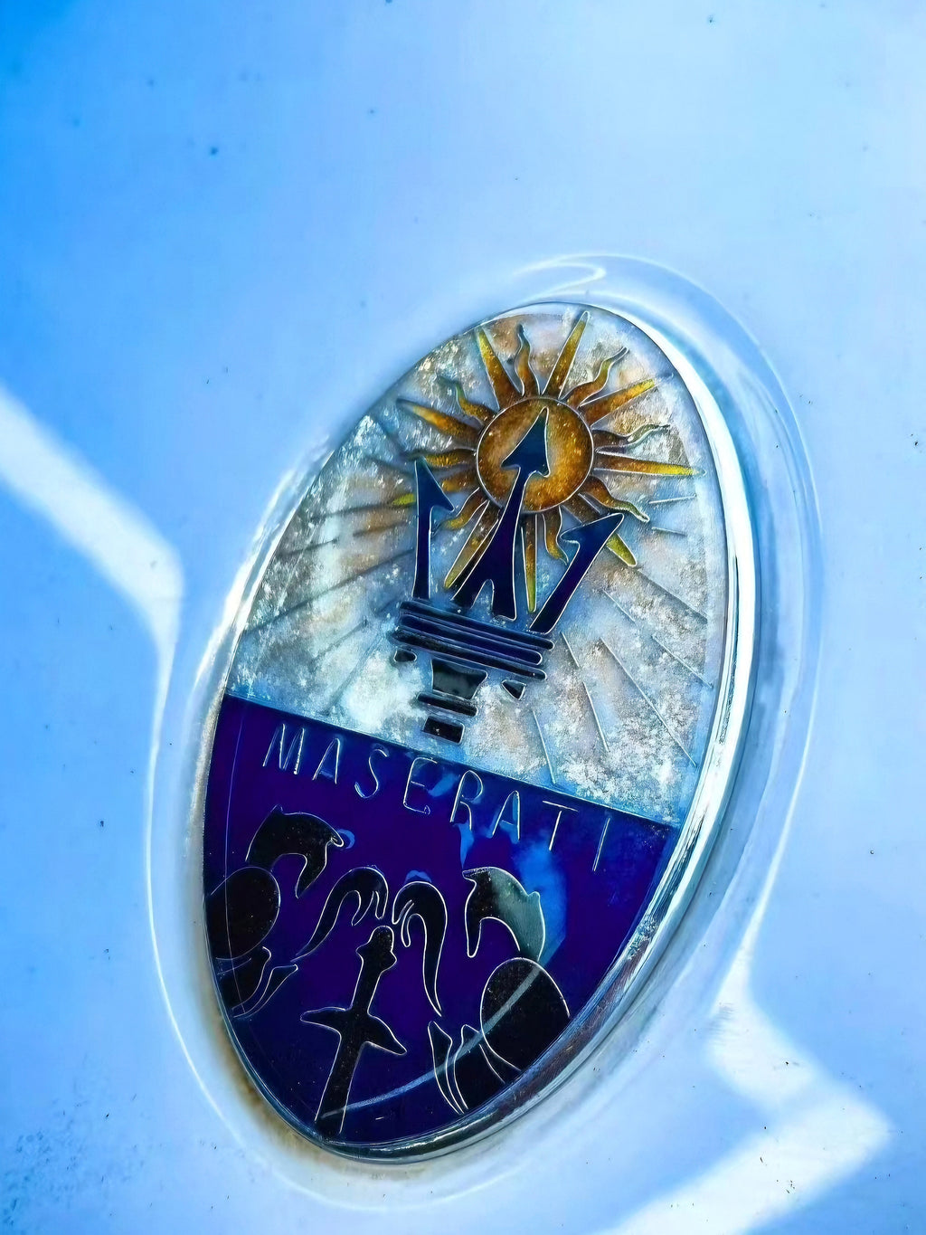 Maserati Cloisonne Enamel Hood Emblem - Custom Handmade Badge