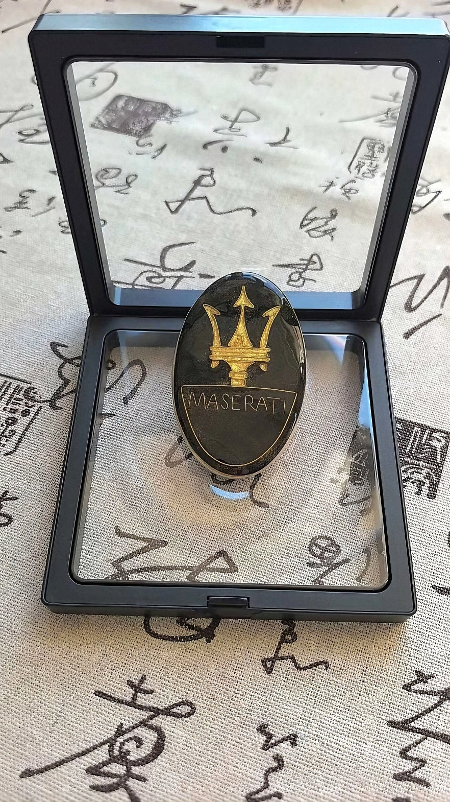 Maserati Cloisonne Enamel Hood Emblem - Custom Handmade Badge