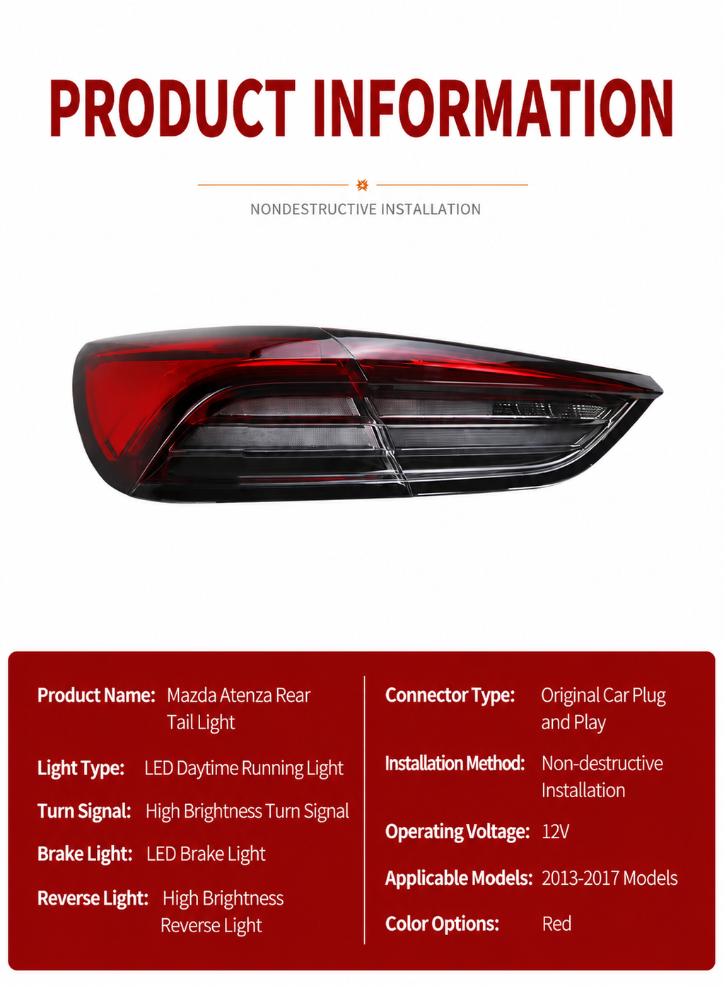 LED Rear Tail Light Upgrade for Maserati Quattroporte 2013-2020