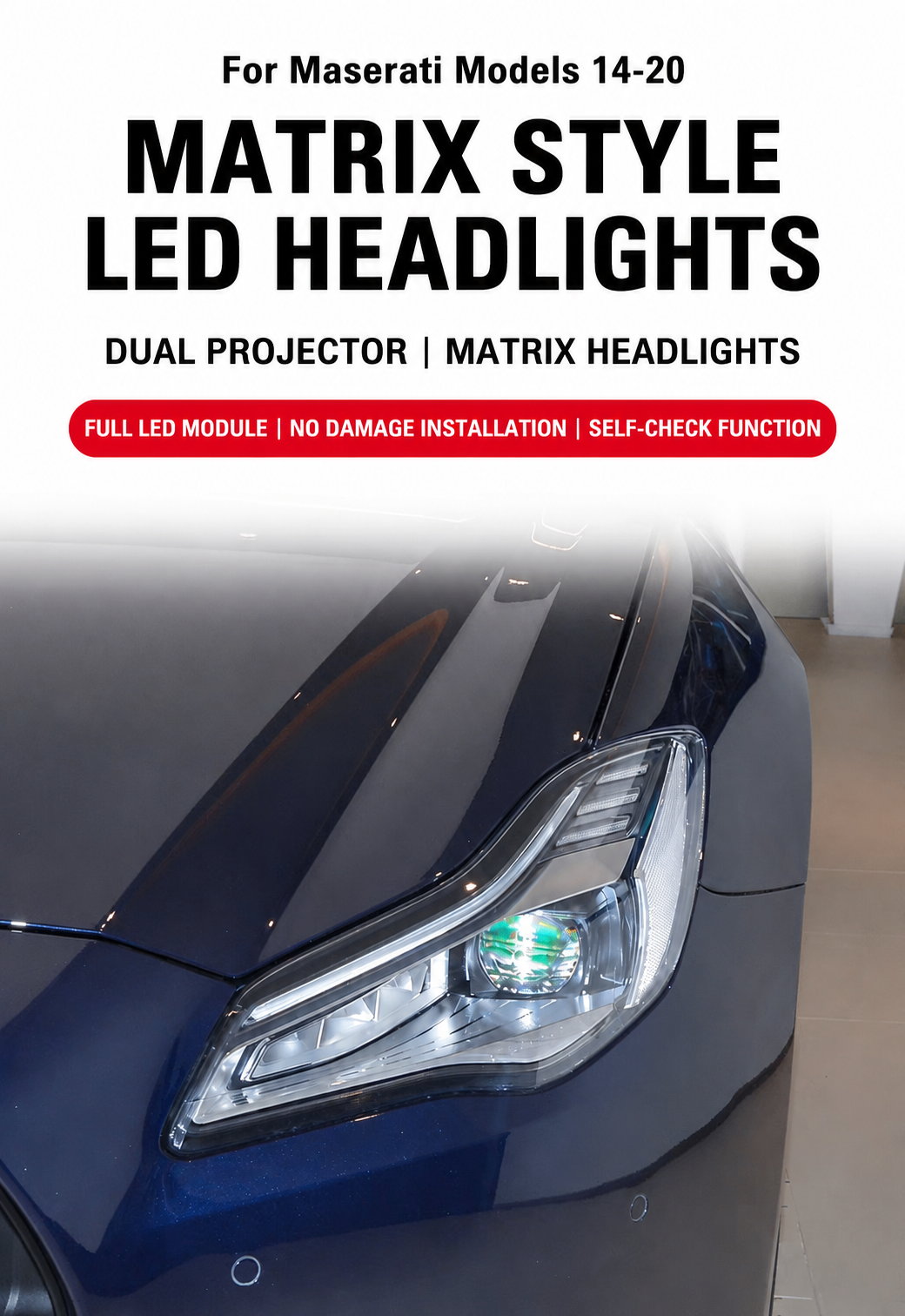 LED Matrix Headlights Upgrade for Maserati Quattroporte 2014–2020
