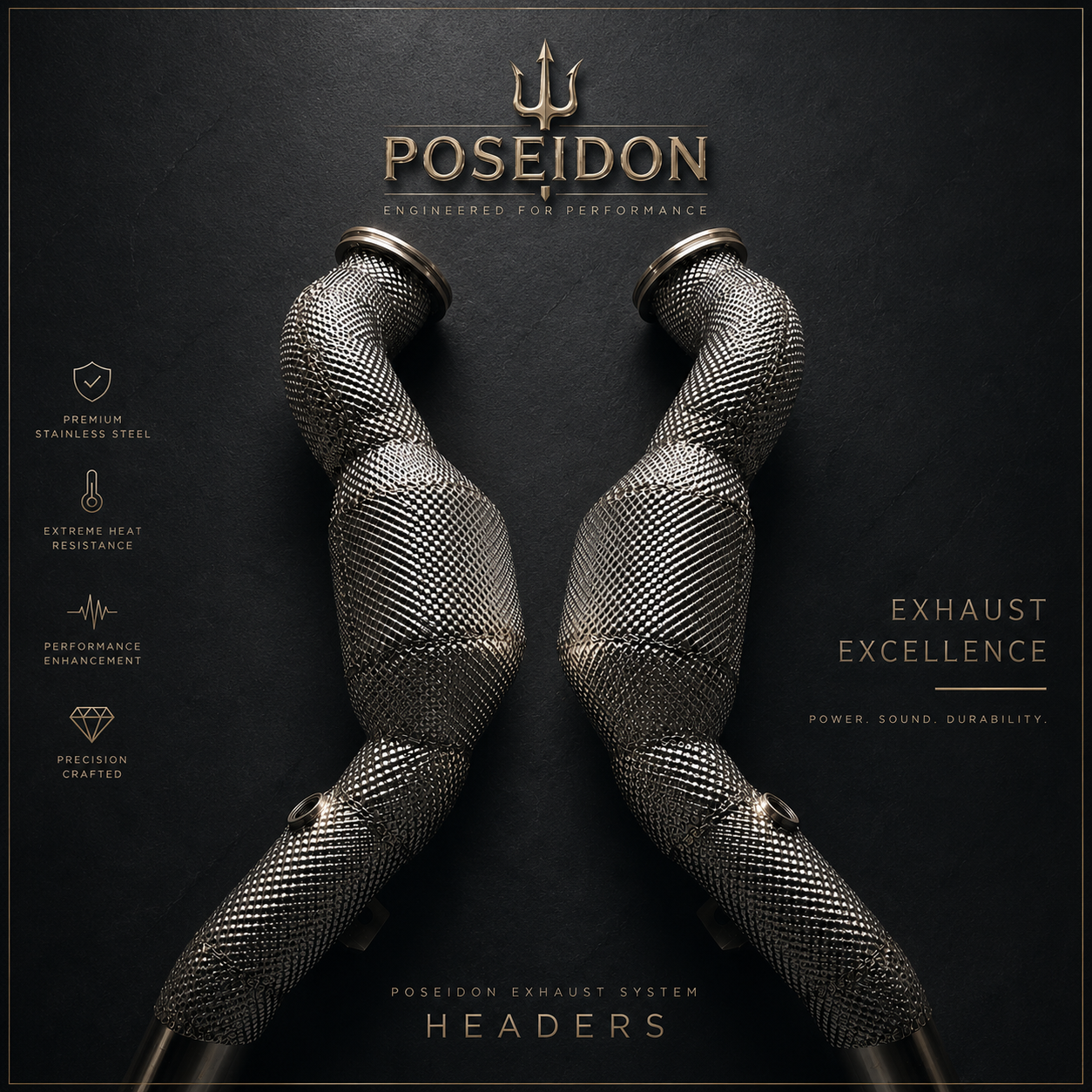 Poseidon Performance Downpipe for Maserati