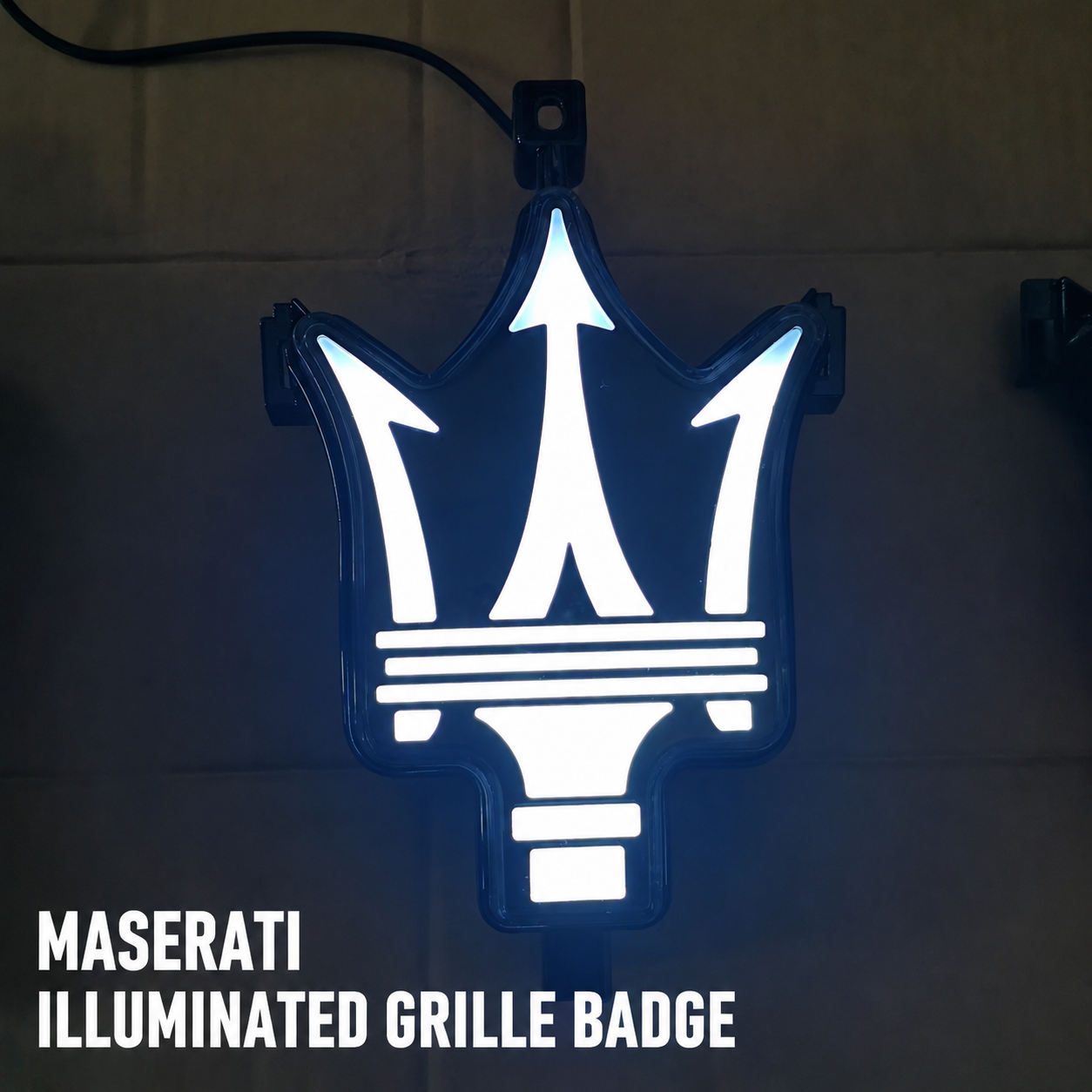 Maserati LED Illuminated Trident Grille Emblem | Premium Front Badge Upgrade