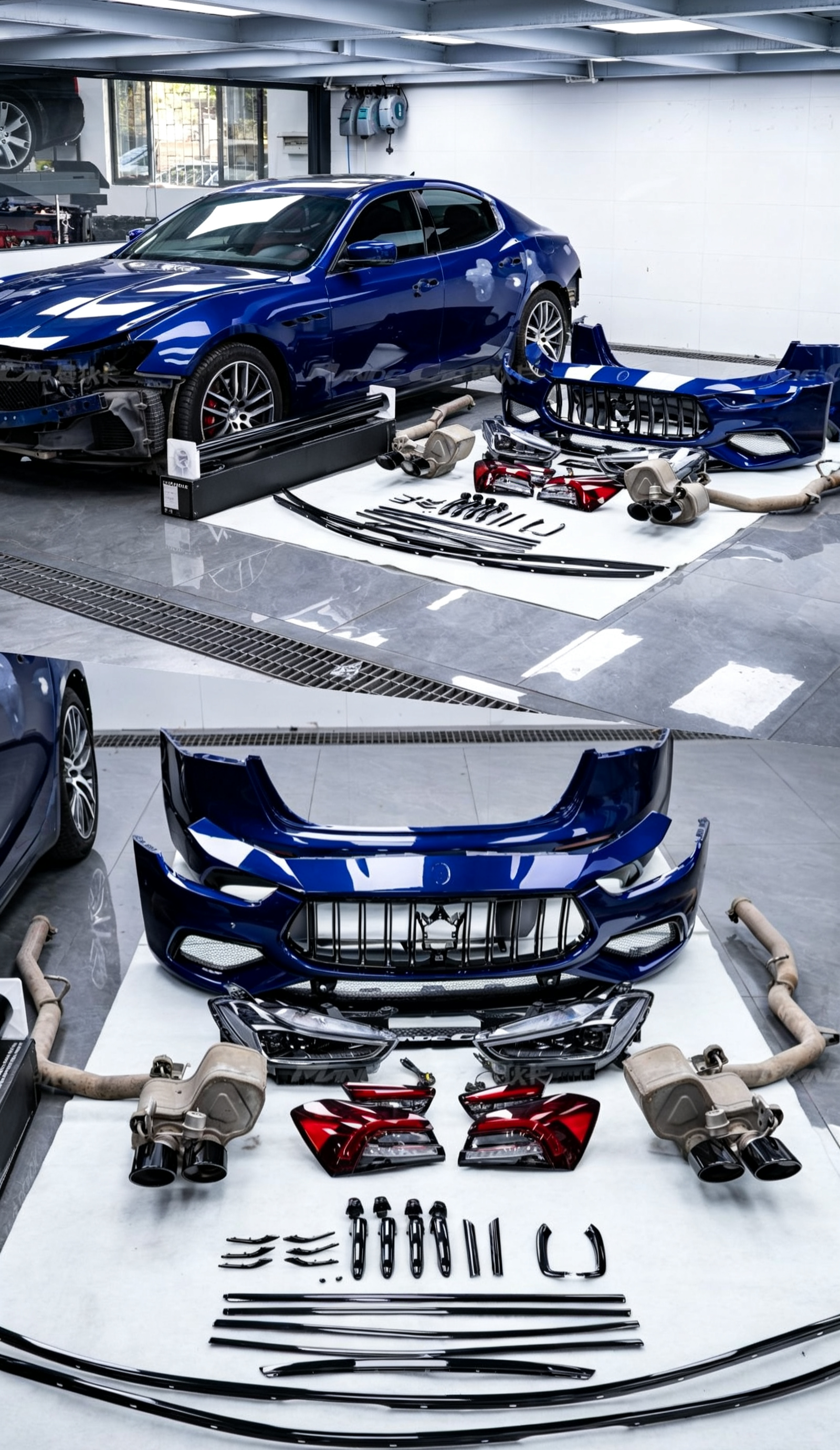 Maserati Ghibli Trofeo-Style Blackout Facelift Kit – Old to New Style Conversion
