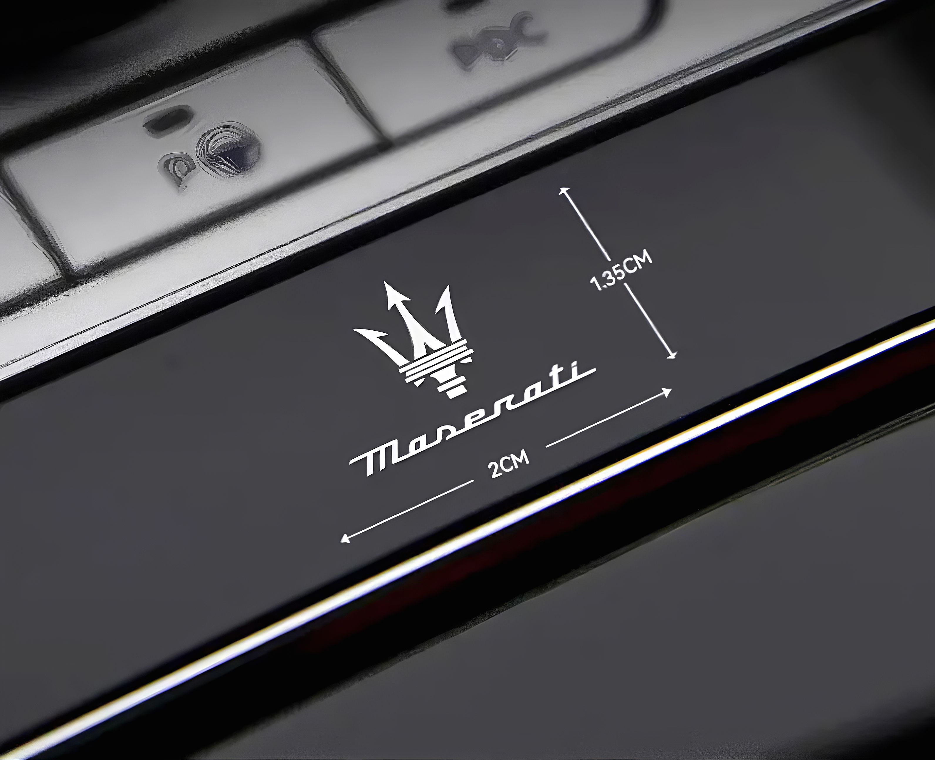 Genuine crystal-style Maserati emblem, available in multiple pack sizes